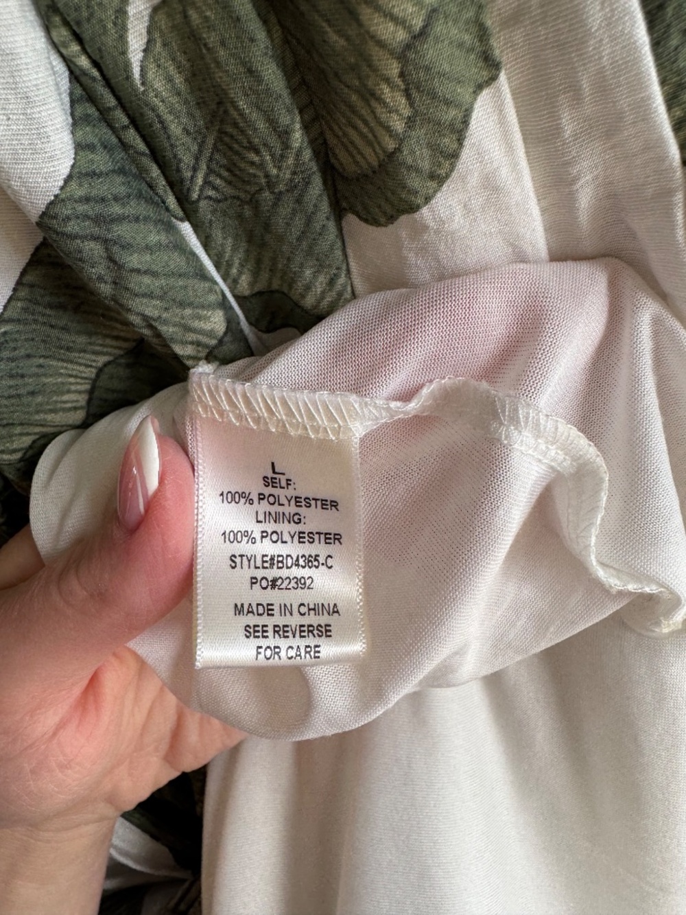 Miramar Maxi Dress Green Print L Tropical Vacation Leaves Floral PLEASE READ - Picture 16 of 16
